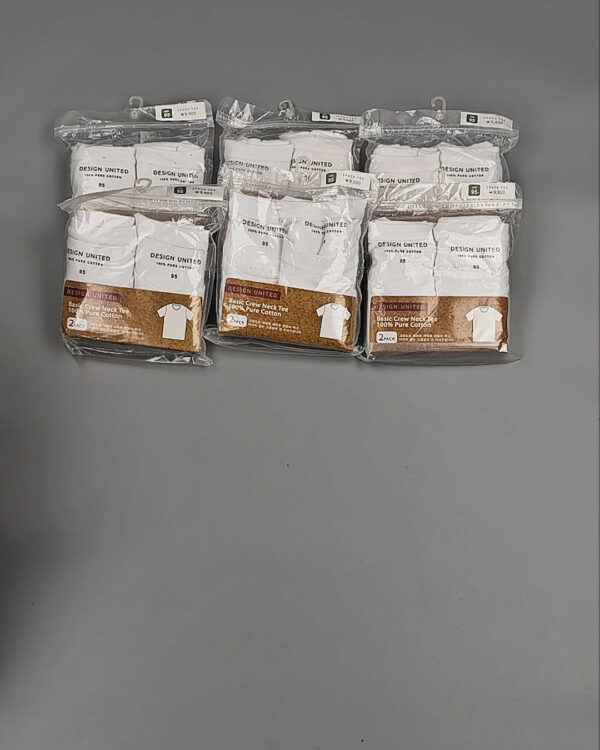 Фотография  535 - Футболка белая муж Корея 085#5 кг оптом в Магадане и Магаданской области